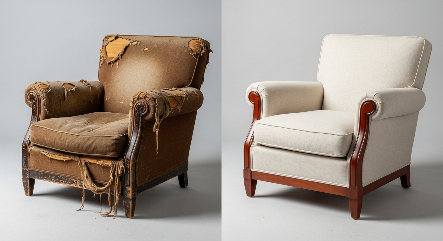 Sofa before reupholstery